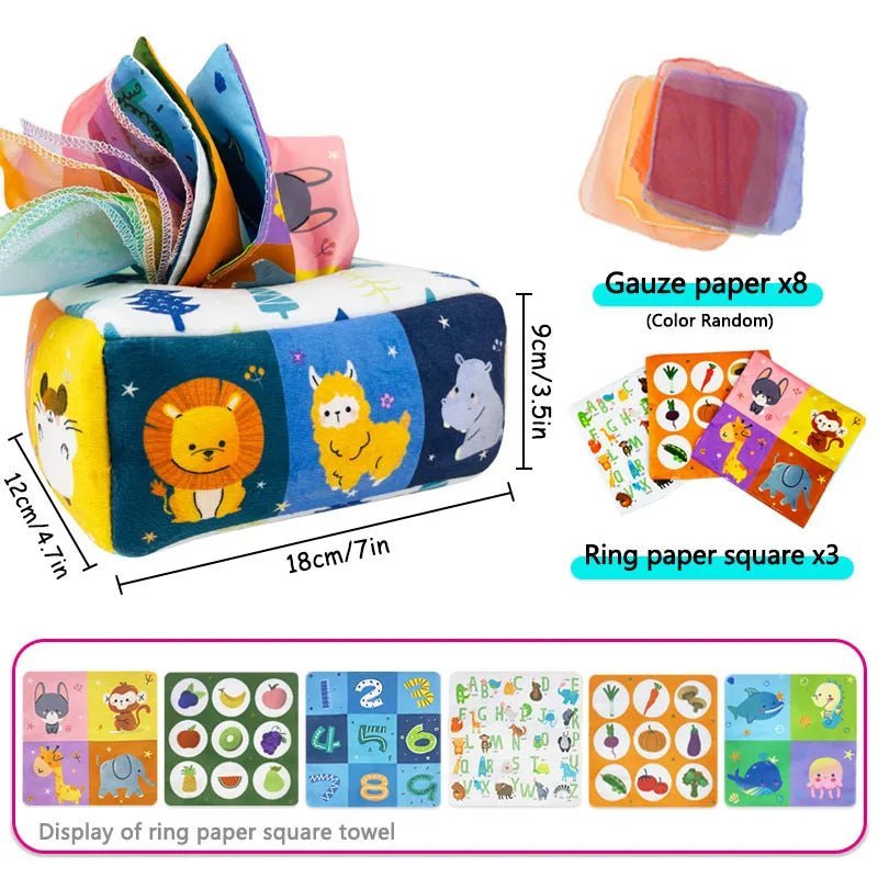 Boite a Mouchoirs bebe crinkly animaux