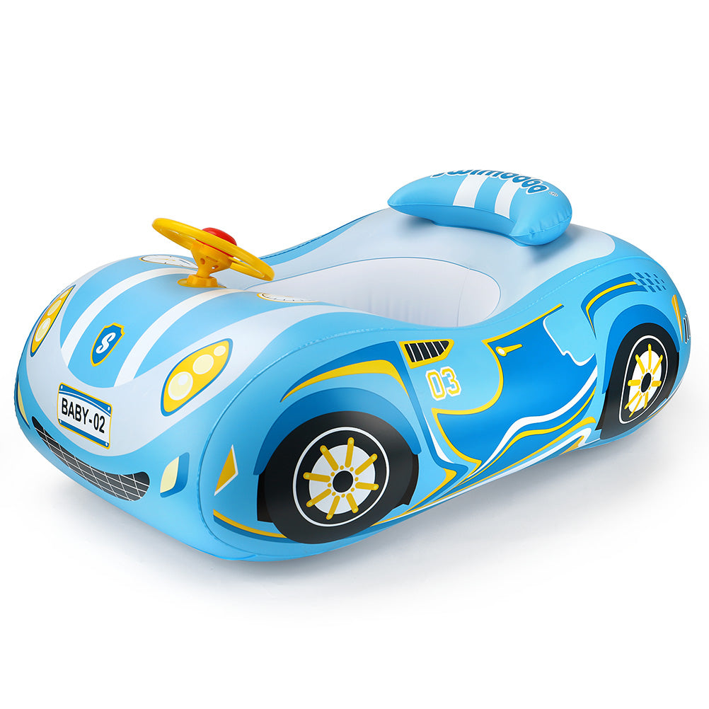 Bouee-piscine-pour-bebe-VOITURE-bleu
