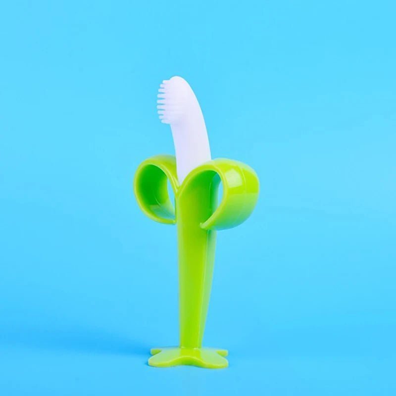 brosse a dent bébé en forme de banane - bebemam.com