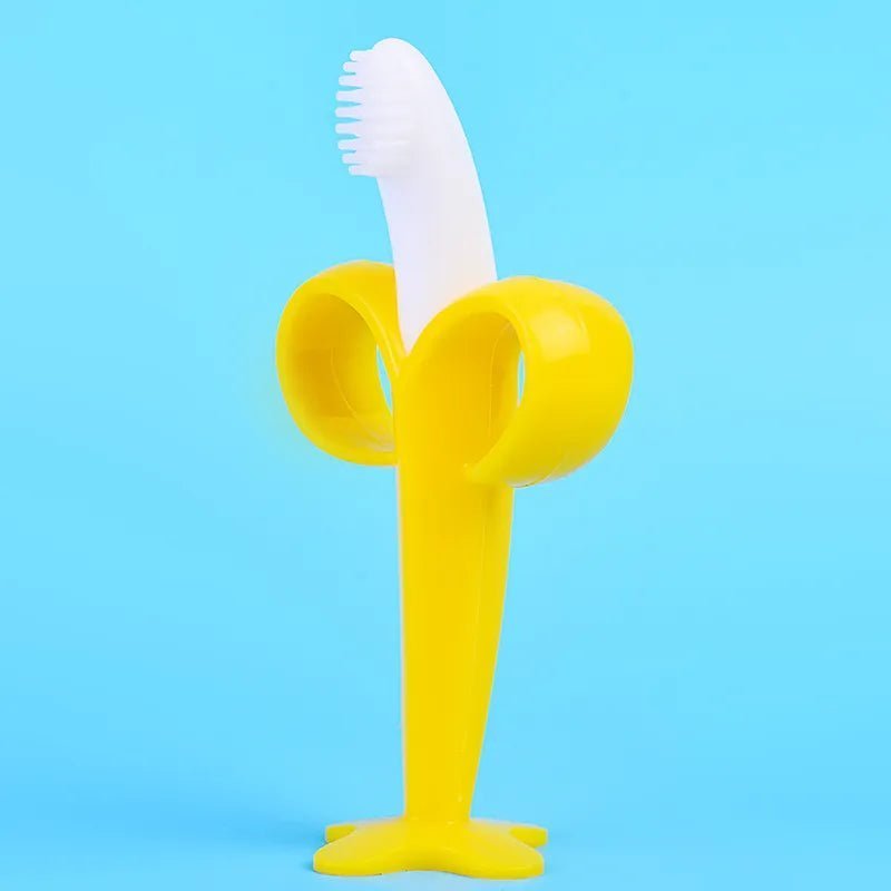 brosse a dent bébé en forme de banane - bebemam.com