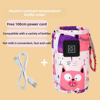 chauffe biberon portable chaton rose