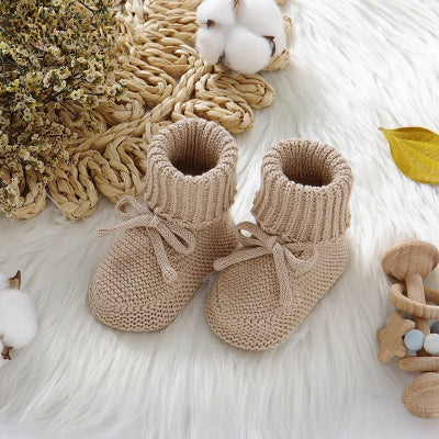chausson bebe fleece marron