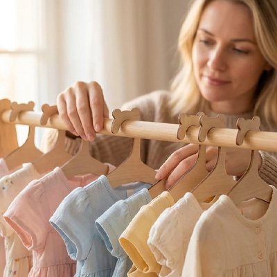 cintre bebe materiau en bois