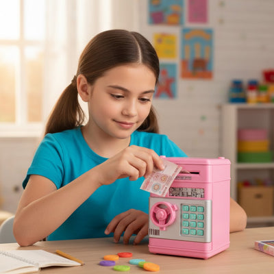 coffre fort enfant rose