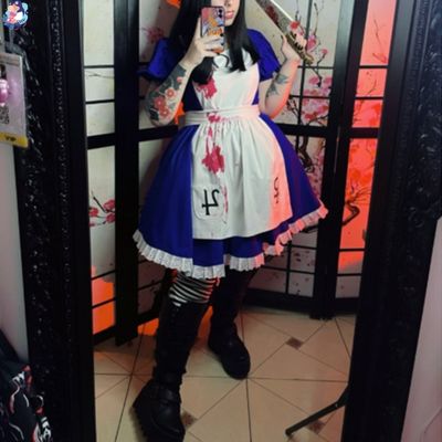 deguisement halloween alice tablier blanc immacule