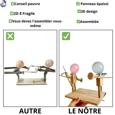 jeu marionnettes de bataille en bois BAMBOU - bebemam.com