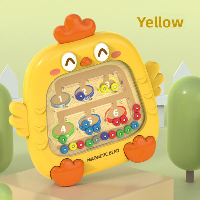 jouet bebe magnetic maze jaune