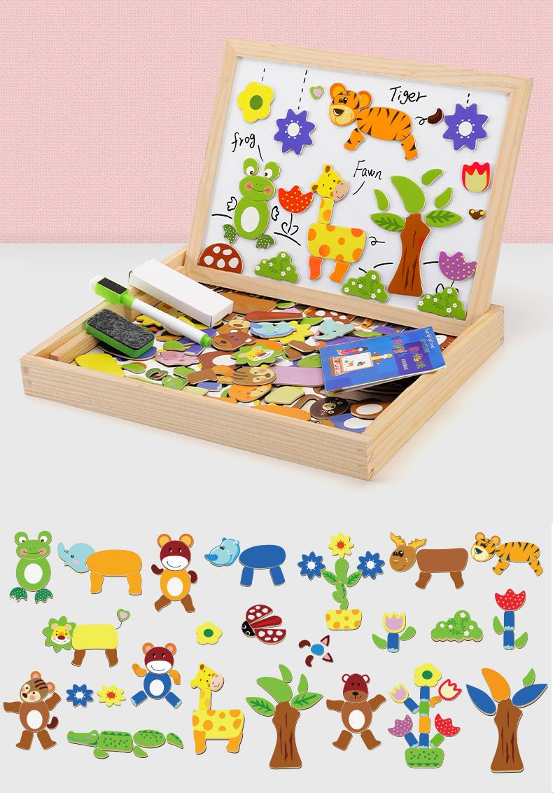 jouet-puzzle-magnétique-bois-HAPPY-FARM-animaux