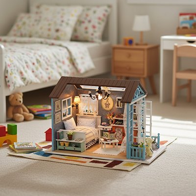 maison de poupee en bois developpement de la motricite fine