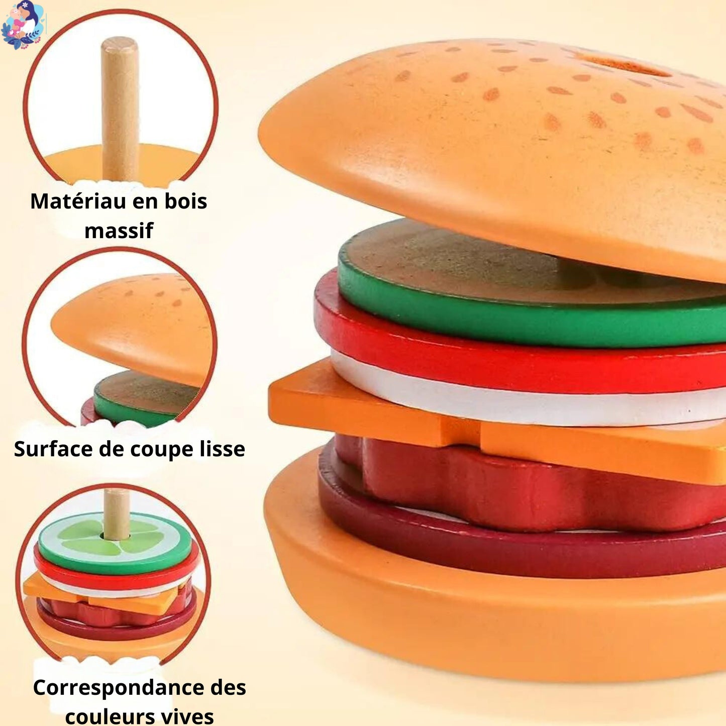 Puzzle bois BURGERS - bebemam.com