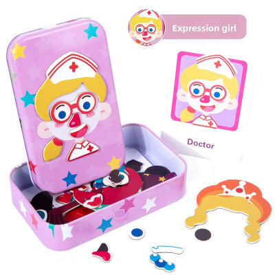 puzzle d habillement magneti expression fille