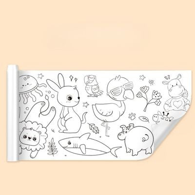 rouleau papier dessin a colorier animaux