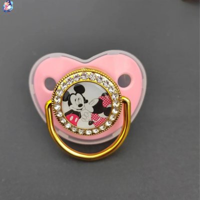 Tétine bébé personnalisée rose MICKEY - bebemam.com