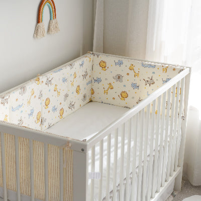 tour de lit bebe baby hut lion kaki