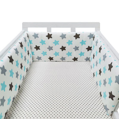 tour de lit bebe babybay etoile gris bleu
