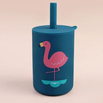 verre bebe anti fuite silicone bleu