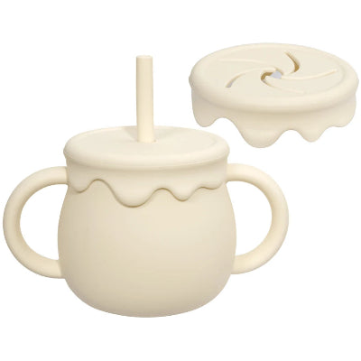 verre bebe ergonomique anti renversement beige