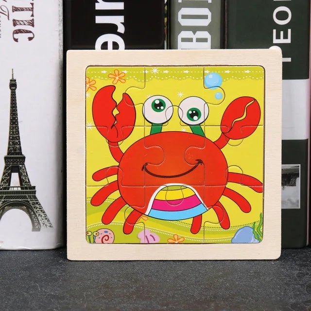 Puzzle 3d Montessori en bois pour bébés : ANIFRI - bebemam.com