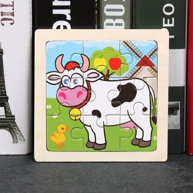 Puzzle 3d Montessori en bois pour bébés : ANIFRI - bebemam.com
