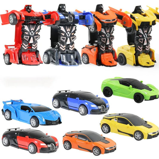Transforming Vehicle Car Collision Impact Toys One Button Inertia Children Toys for Boys Bugatti Veyron Robot Kids Gift Baby - bebemam.com