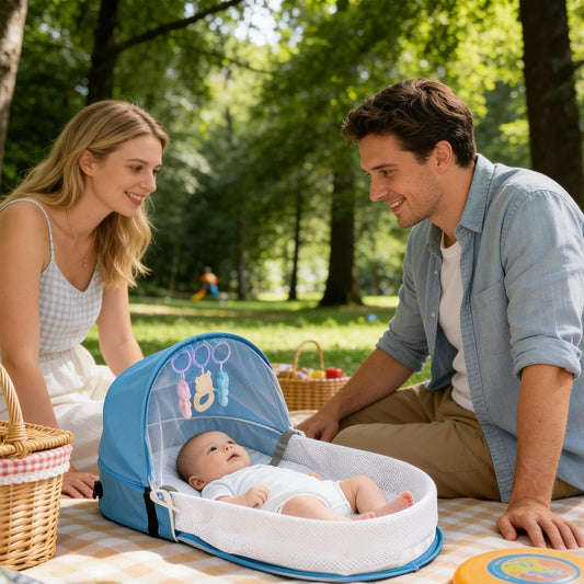 Nid de bébé pliant | Nomade avec moustiquaire