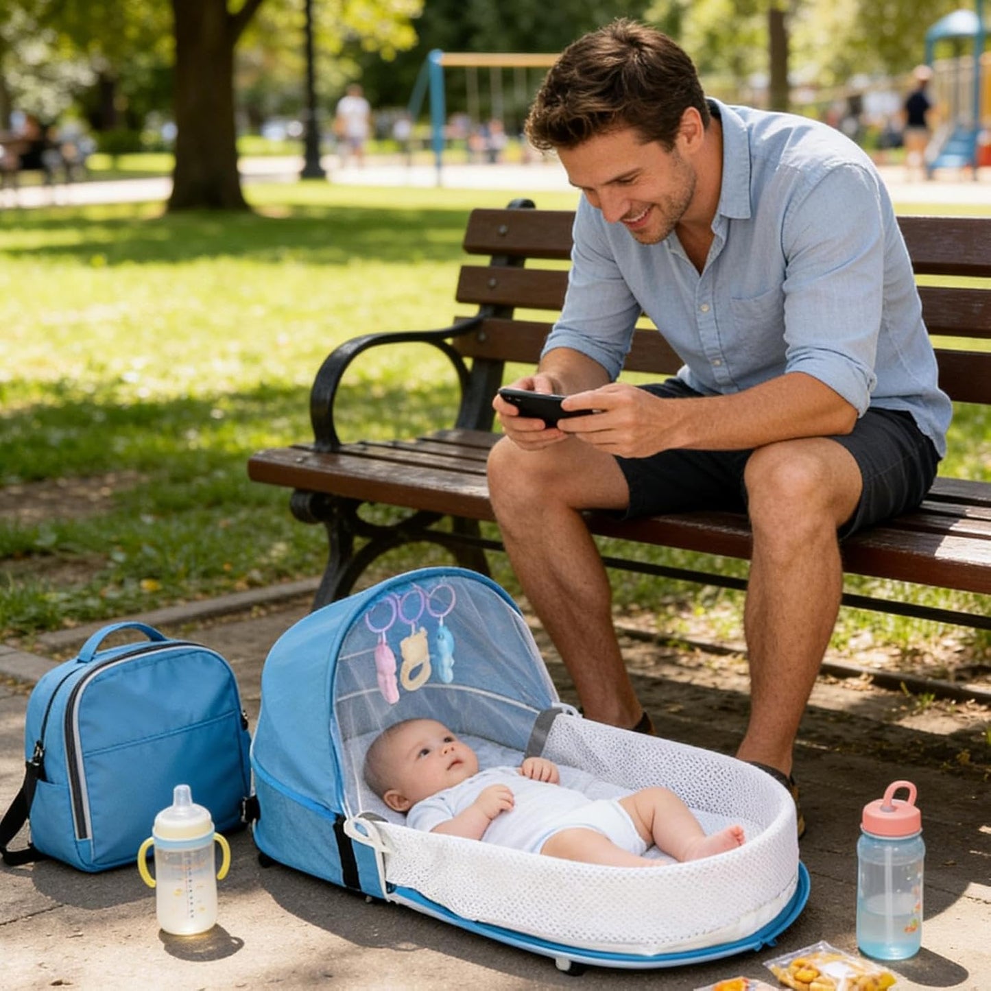 Nid de bébé pliant | Nomade avec moustiquaire