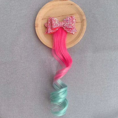 Barrette-cheveux-PRINCESS-papillon-rose-et-bleu