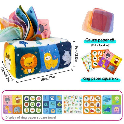 Boite a Mouchoirs bebe crinkly animaux