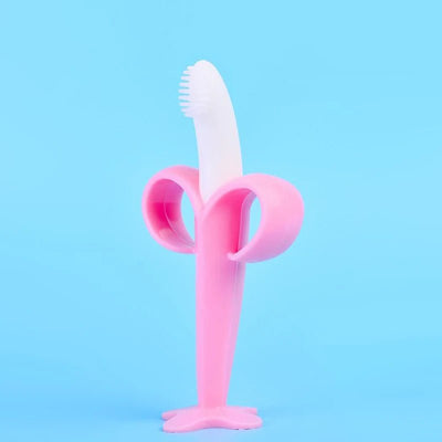 Brosse a dent bebe banane safe toddle rose