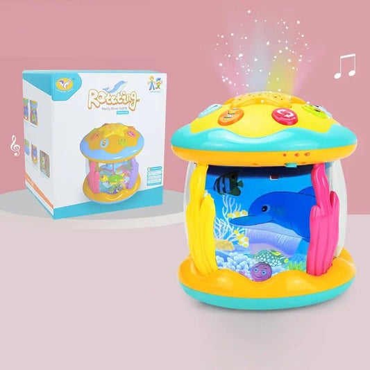 Jouets musicaux avec projecteur drum toy bleu