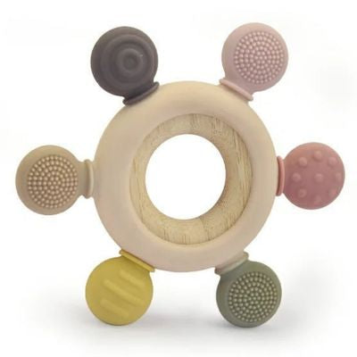 anneau de dentition en bois gris