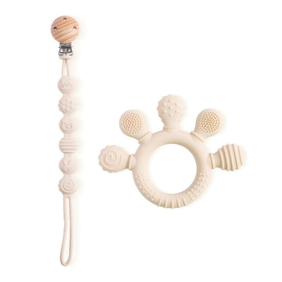 anneau de dentition silicone beige clair