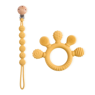 anneau de dentition silicone jaune clair