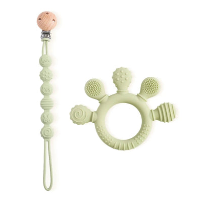 anneau de dentition silicone vert clair
