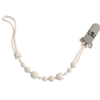 attache tetine beige clair