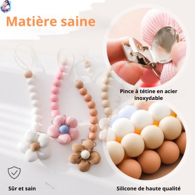 Attache tétine Fleur Baby Flower - bebemam.com