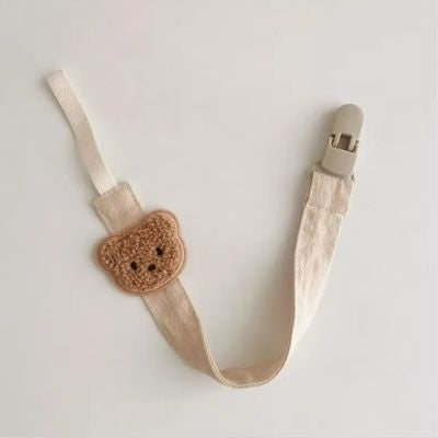 attache tetine ours abricot kaki