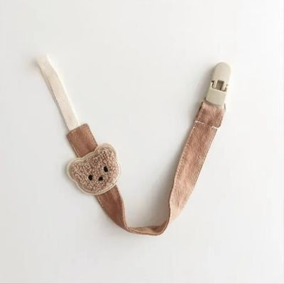 attache tetine ours brun kaki 