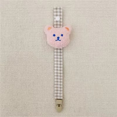 attache tetine ours rose