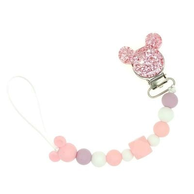 attache tetine rose clair