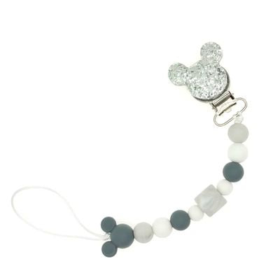 attache tetines gris