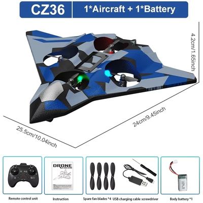 avion telecommande bleu fonce