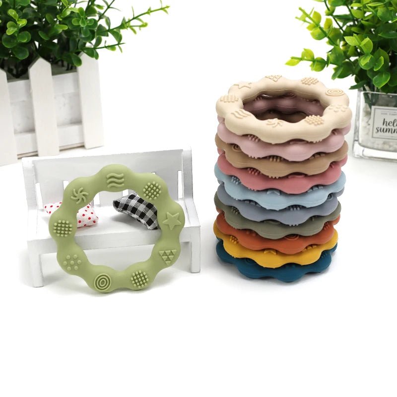 Baby Teether Health Care Molar Toy Tactile Cognition Food Grade Silicone Newborn Grip Teething Toys Baby Shower Gift BPA Free - bebemam.com