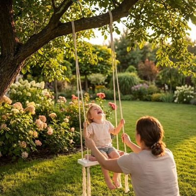 Balançoire en bois | Rose Massif