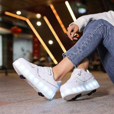 Basket roller enfant | Chaussures à roulettes LED