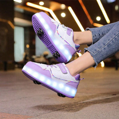 Basket roller enfant | Chaussures à roulettes LED
