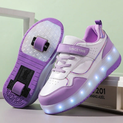 basket roller enfant violet