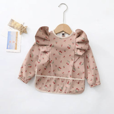 bavoir manche longue cerise       