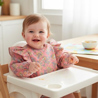 bavoir manche longue encolure ajustable