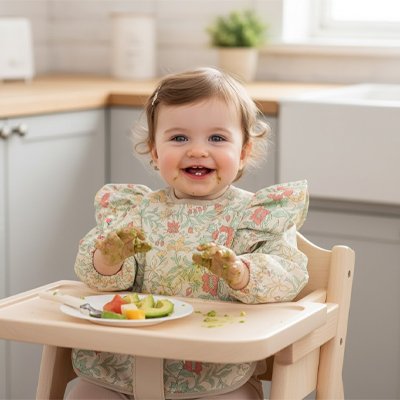 bavoir manche longue facile d entretien      